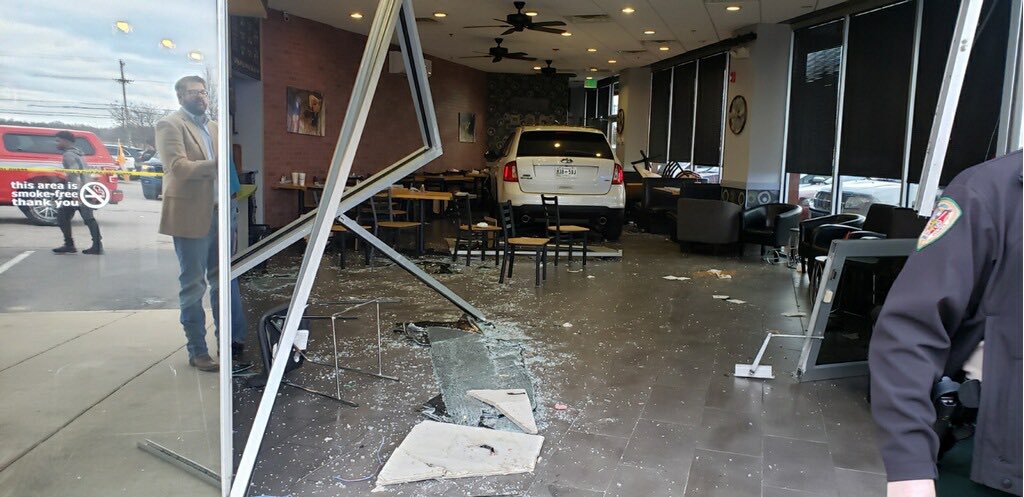 SUV crashes into coffee bar in Arlington, injuring several people
