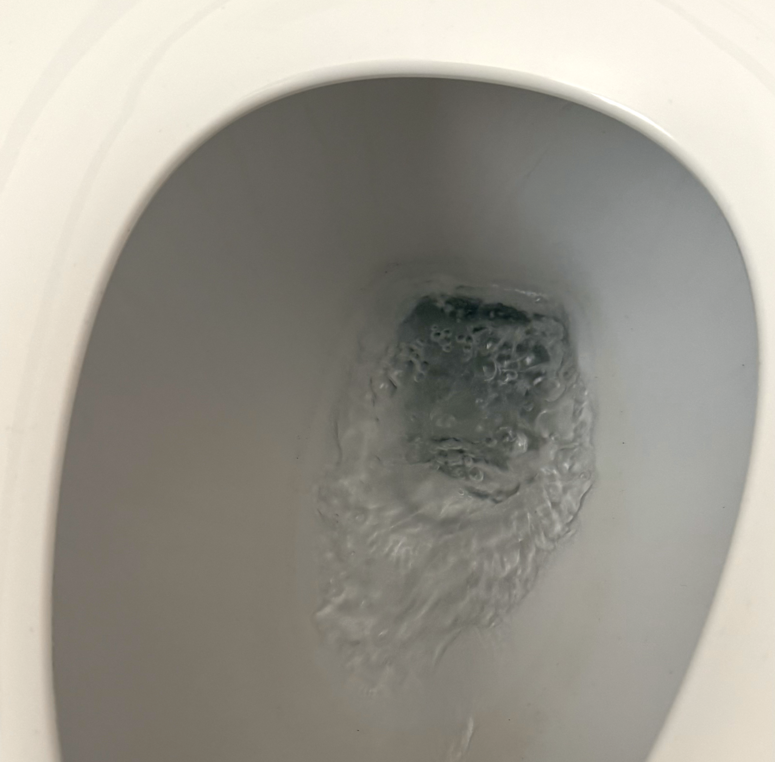 Water swirling down a toilet.